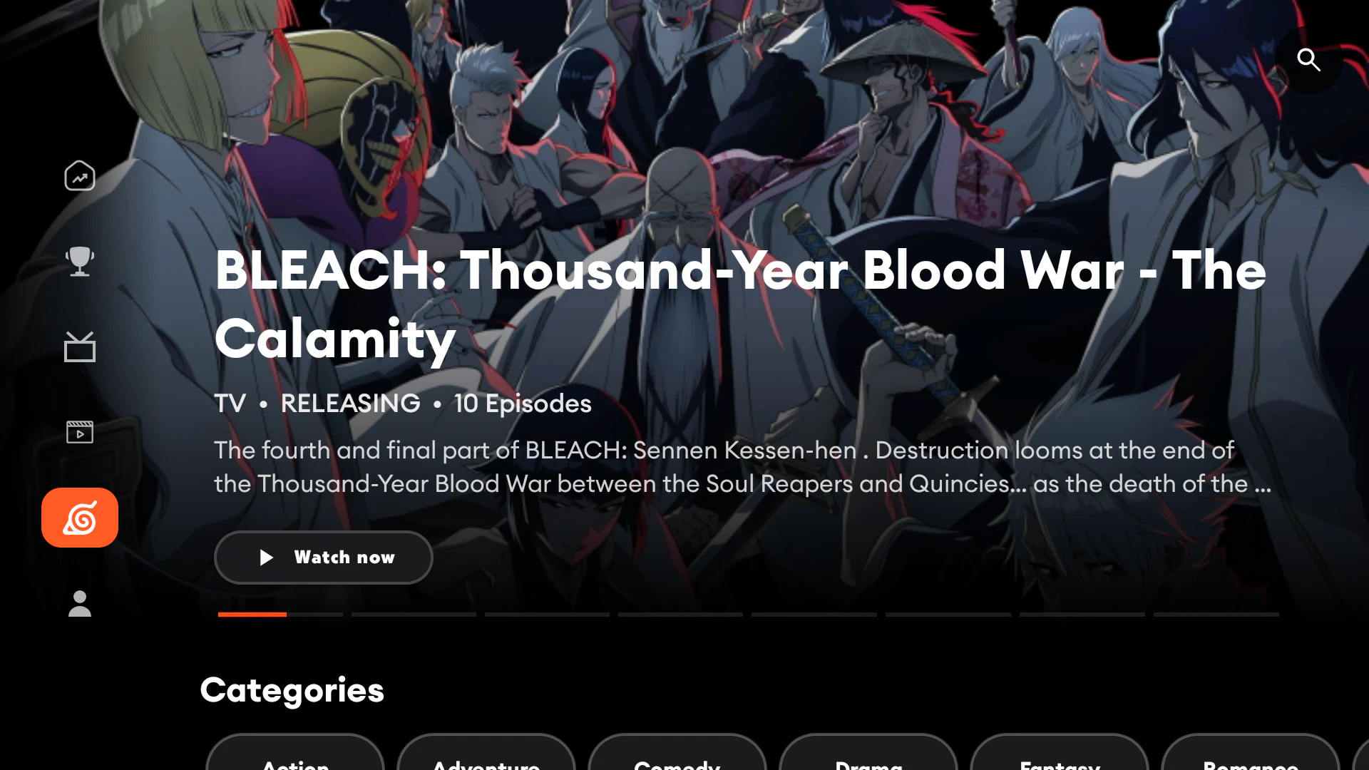 Voltra anime browser on Android TV