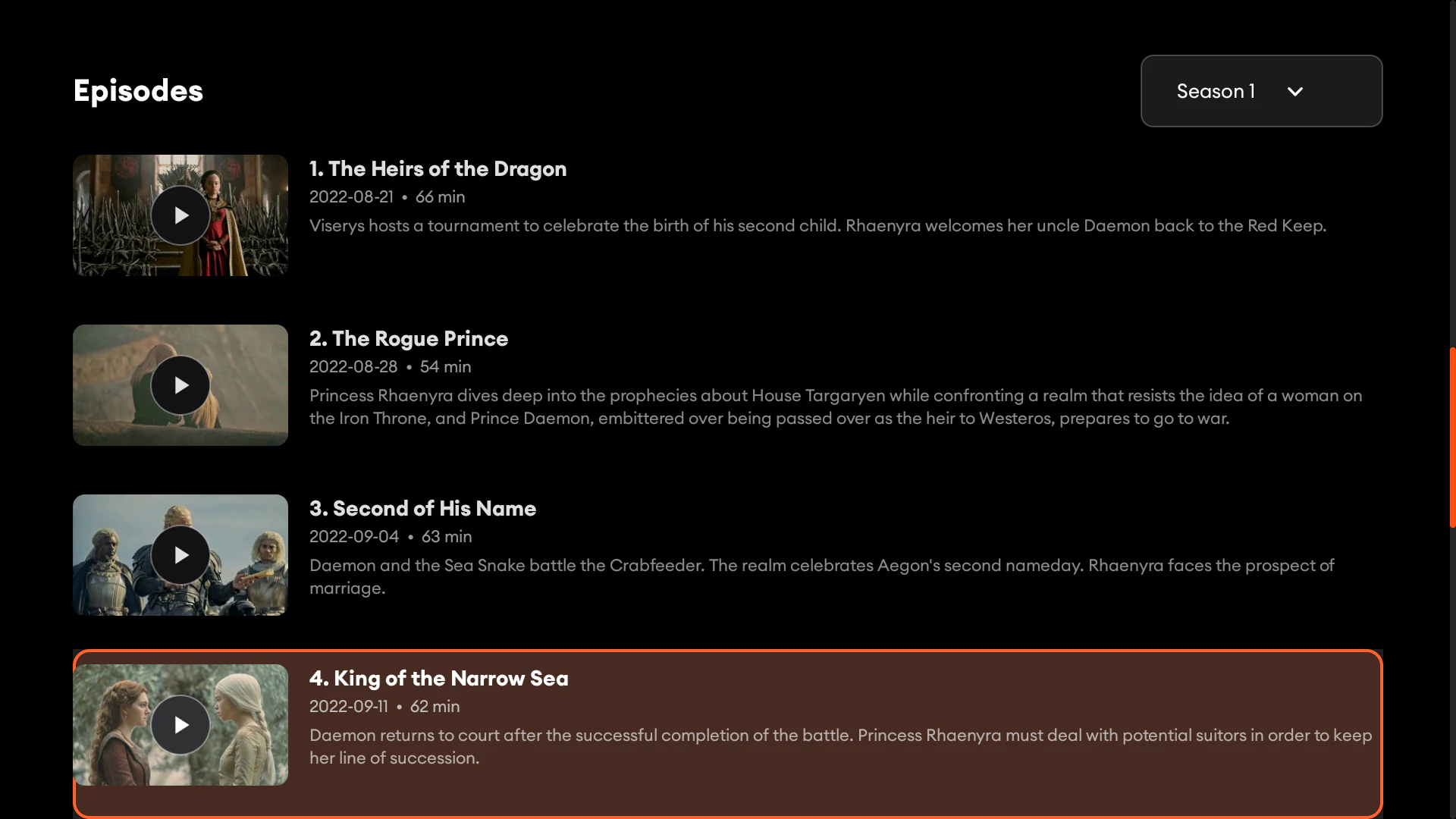 Voltra series episode browser on Android TV