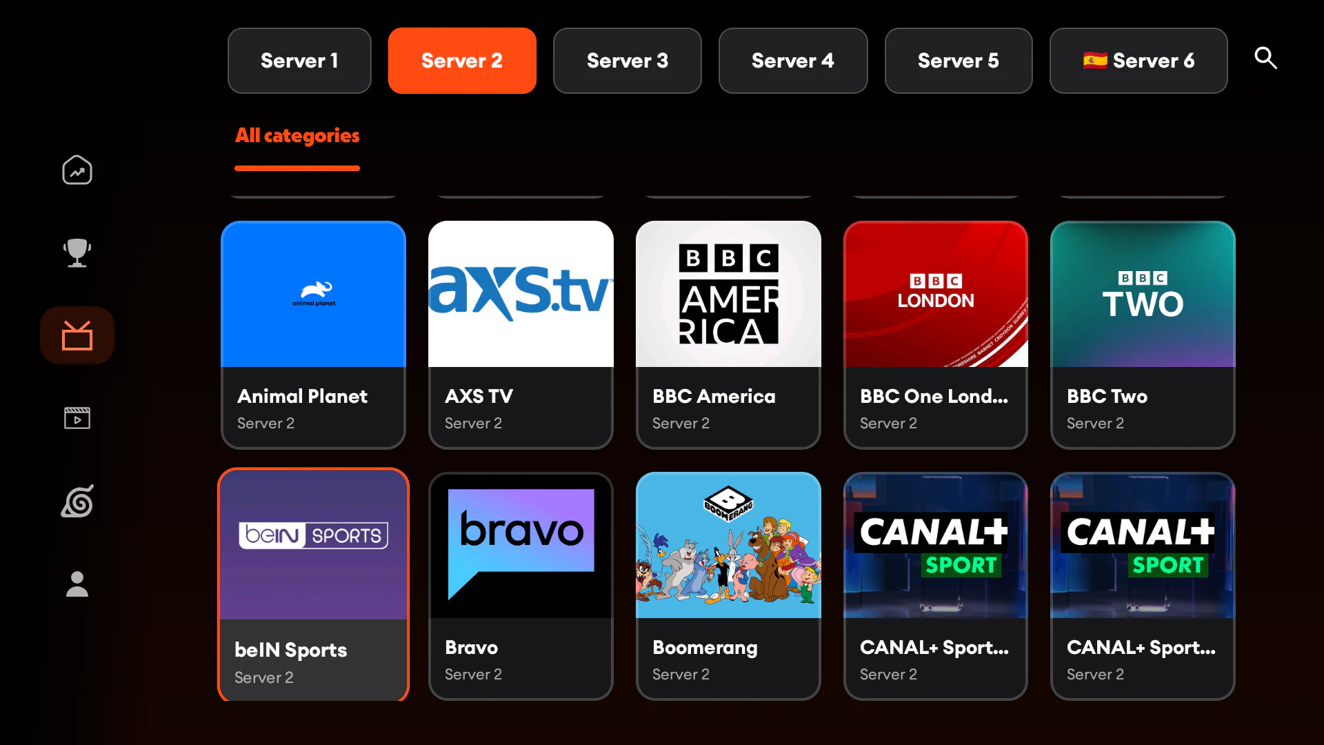 Voltra channel browser on Android TV