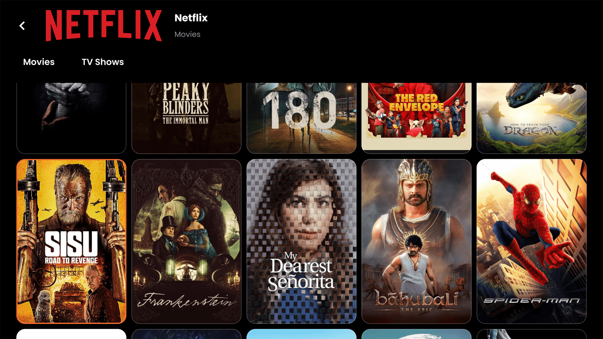 Movies and series screenshot